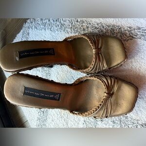 Steven By Steve Madden Bronze Heeled Mules